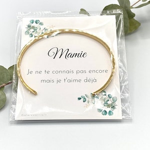 Future mamie, Jonc + Carte, annonce grossesse, annonce bébé, cadeau personnalisé mamie bébé naissance, coffret annonce bébé