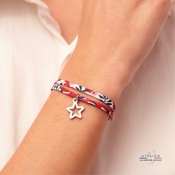 Bracelet ajustable liberty étoile, idée cadeau original, cadeau copine, amitié, evjf, cadeau invité, collègue de travail, bracelet liberty