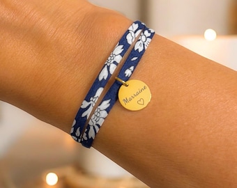 Choisissez votre médaille, Cordon Liberty ajustable, bracelet personnalisé, cadeau original, demande marraine, cadeau marraine, bijou gravé