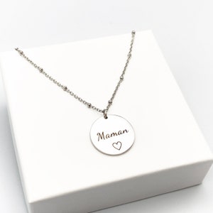 Collier médaille MAMAN argent, future maman, cadeau maman, fête des mères, collier personnalisé, bijoux personnalisés, collier argent image 3