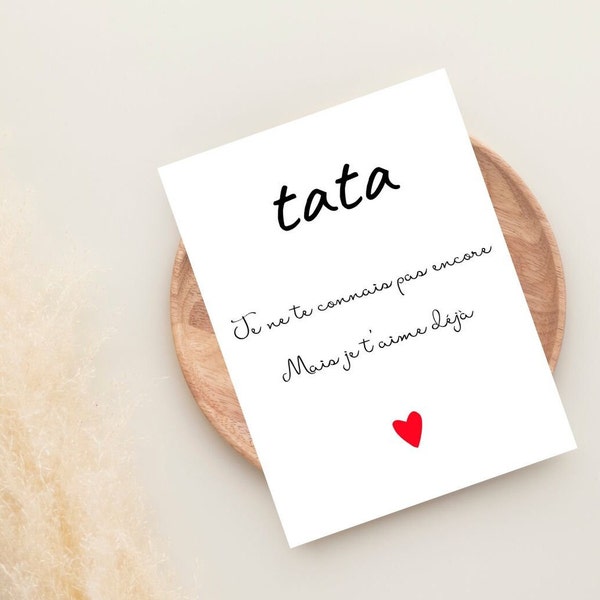 Carte à imprimer, Future tata, cadeau original, annonce tata, annonce grossesse, annonce bébé, tu vas devenir tata, annonce original