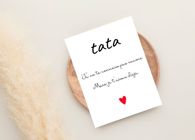 Carte à imprimer, Future tata, cadeau original, annonce tata, annonce grossesse, annonce bébé, tu vas devenir tata, annonce original image 3
