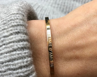 Personalized message bracelet, GOLD color - original gift idea, EVJF, birthday, Mother's Day, Mom, Godmother, Auntie, Mom, Girlfriend