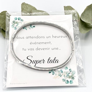 SUPER TATA - Bracelet + carte annonce Super Tata, future tata, Bracelet personnalisé, cadeau original, tu vas devenir une super tata, bébé