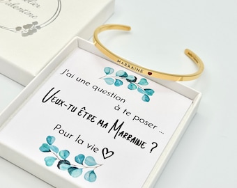 GODMOTHER box, ADJUSTABLE bangle bracelet, Godmother surprise, original gift, godmother request, future godmother, baby announcement