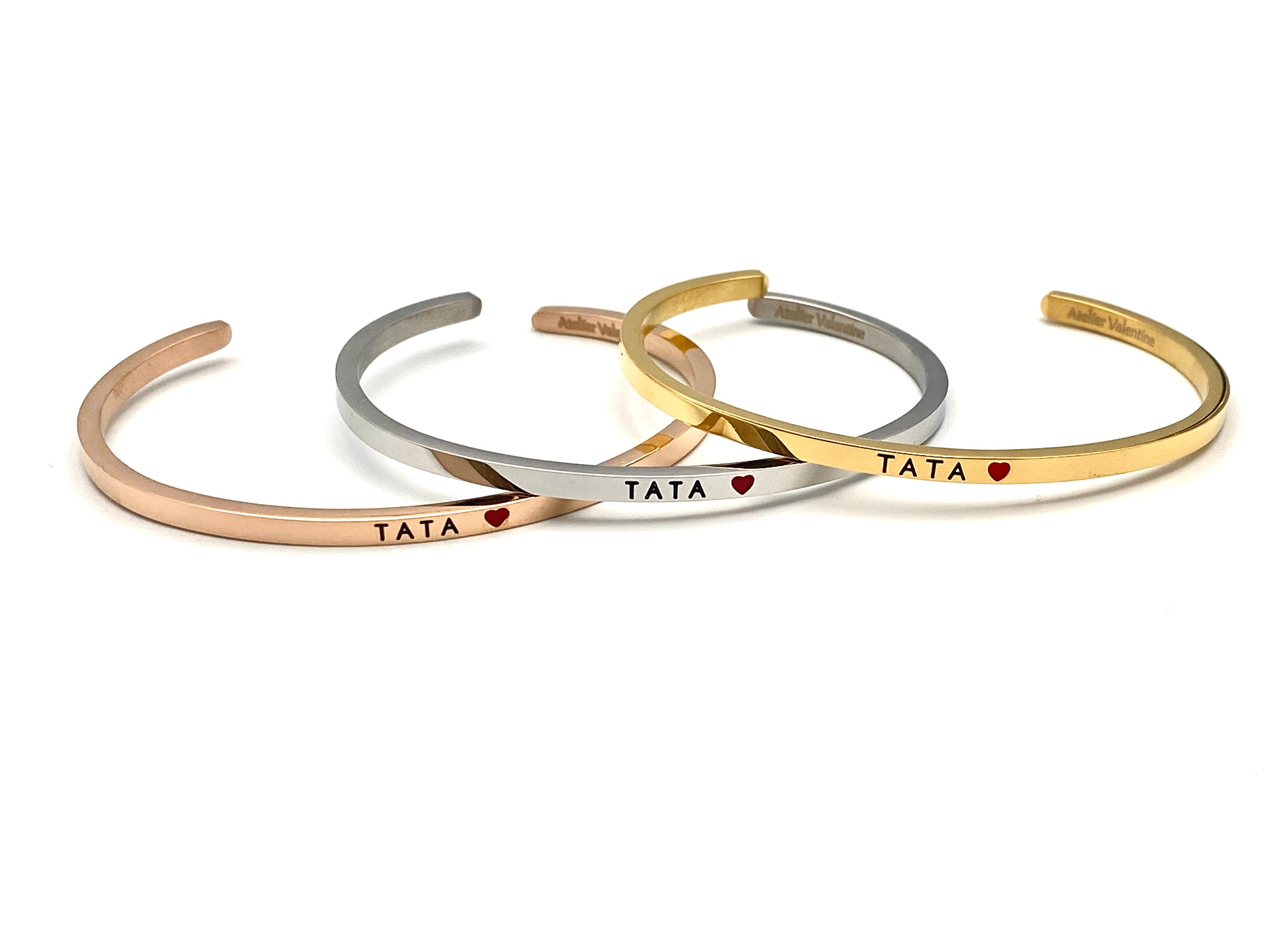 Future Tata, annonce tata, cadeau original, annonce grossesse,bracelet  ajustable perles noire, bracelet tata, coeur couleur