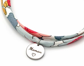 MAMAN, Cordon Liberty ajustable, cadeau maman, bracelet personnalisé, bonne fête maman, fête des mères, cadeau Noël maman, PETUNIA