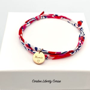 MAMIE, Cordon Liberty ajustable, cadeau mamie, bracelet personnalisé, cadeau original, future mamie, Fête des grands mères image 1