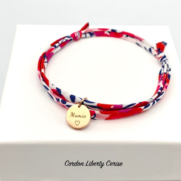 MAMIE, Cordon Liberty ajustable, cadeau mamie, bracelet personnalisé, cadeau original, future mamie, Fête des grands mères