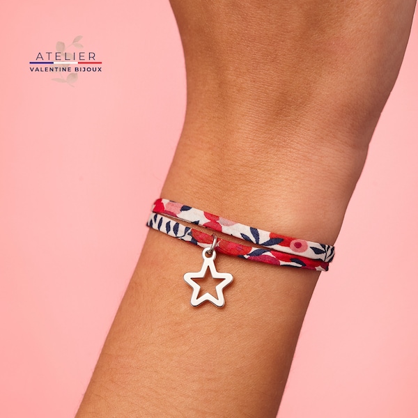 Bracelet ajustable liberty étoile, idée cadeau original, cadeau copine, amitié, evjf, cadeau invité, collègue de travail, bracelet liberty