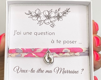 Coffret Demande "Veux-tu être Mon Parrain ?" Avec Plaque Bois, Bracelet Et Carte - Idée Cadeau Baptême