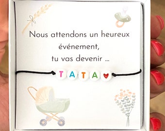 COFFRET - Nous attentons un heureux événement, Promue TATA, future tata, annonce grossesse, annonce bébé, annonce tata