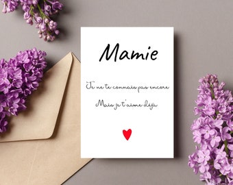 Carte à télécharger, future mamie, annonce Mamie, annonce bébé, annonce grossesse, Carte mamie, carte à imprimer Mamie