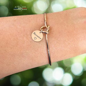 Bracelet Jonc Ouvert En Acier Inoxydable Doré Avec Nœud - Neuf Avec étiquettes (sans Marque)