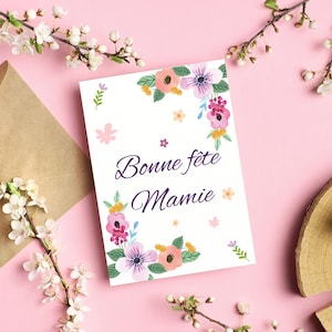 Carte imprimable, Bonne fête Mamie, carte à télécharger, Fête des grands mères, fête des mamies, carte bonne fête Mamie