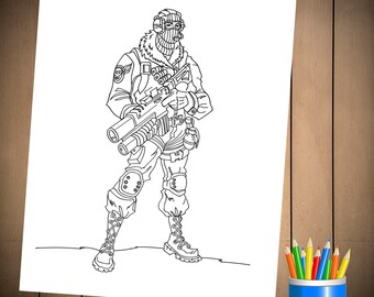 fortnite coloring etsy fortnite battle royale coloring page for birthday party digital printable party favor - rysunki fortnite do druku