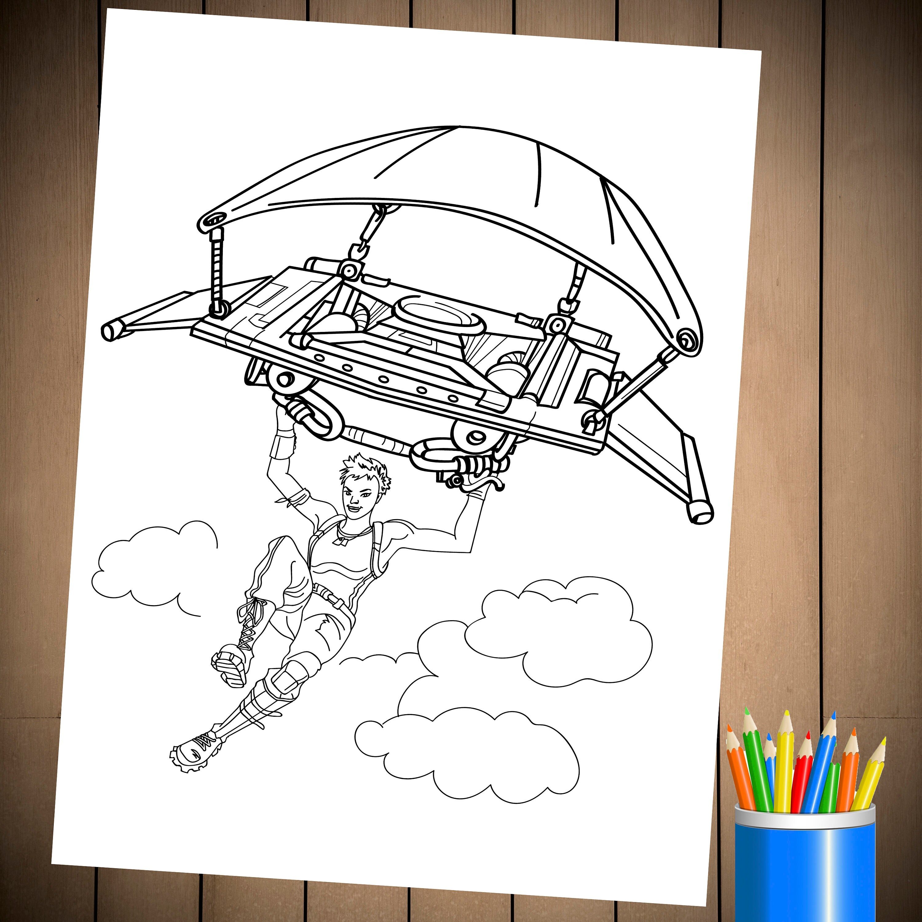 Fortnite Battle Royale Coloring Page for Birthday Party | Etsy