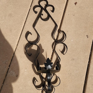 Vintage Cast Iron Candle Holder Sconce Tall Home Decoration