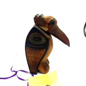 Alaska Black Diamond Hand Carved & Signed Totem Pole Featuring Secret Gift Compartment 4.9 (150)