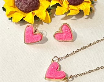 Heart Connector Drusy PG09D Druzy Petite One of a Kind Pieces Druzy Heart Pendant Gold Plated Pendant Natural