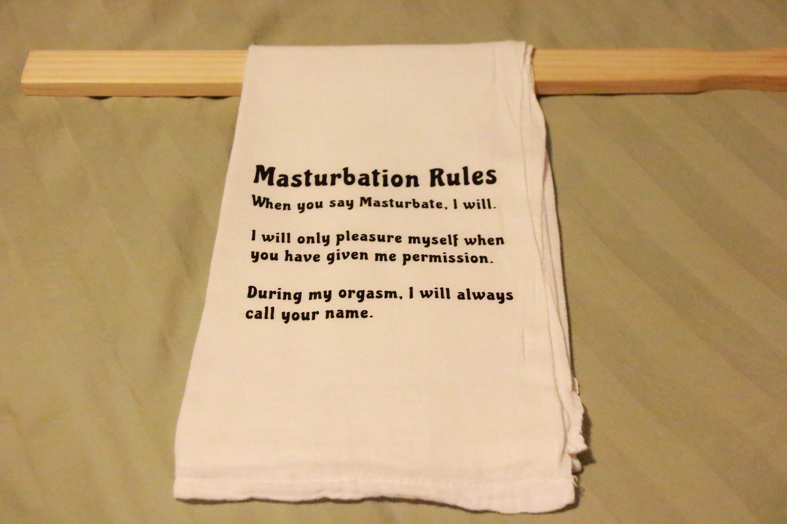 Masturbation Rules Towel Kinky T For Lovers Bdsm Rules Etsy