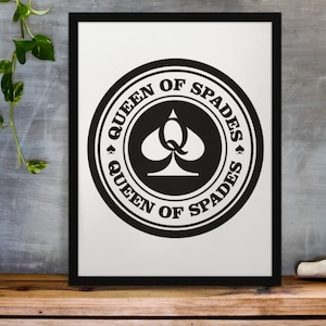 Queen of Spades 8X10 Canvas, QoS BBC Cuckold Lifestyle Gift, Kinky Wall Art, QoS Wall Art
