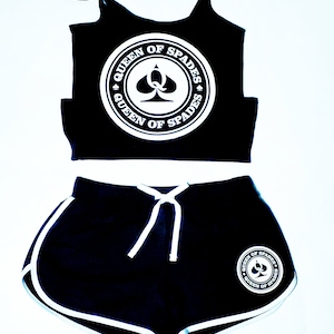 NEW Queen of Spades Short Set. Black Queen of Spades shorts with Black Queen of Spades Cami. Hotwife Cuckold Lifestyle Limited Edition