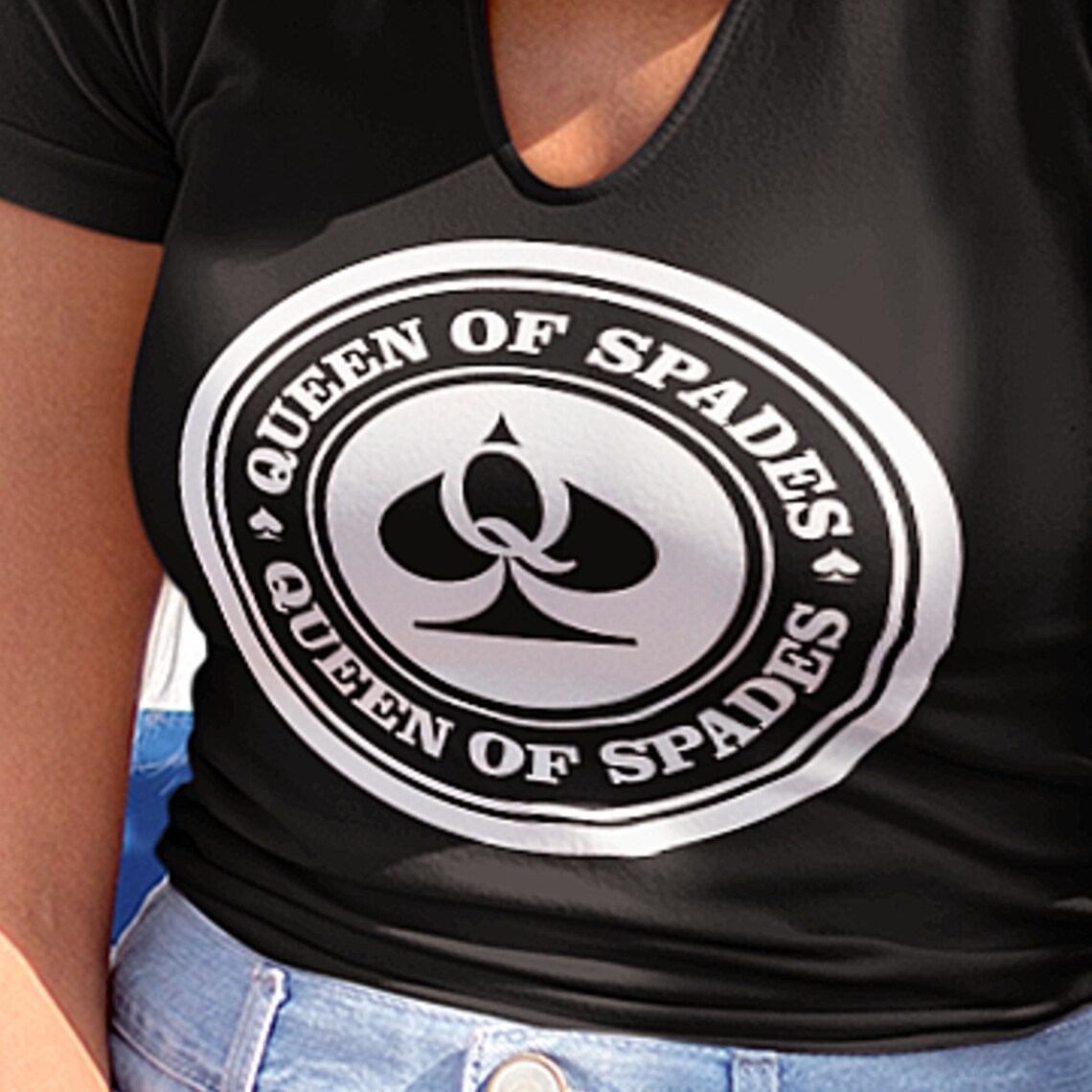 QUEEN OF SPADES Tshirt. Tee shirt with the Official QoS Seal Etsy