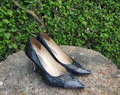 Jimmy Choo Metallic Leather Snakeskin Pumps Size 10 US 39EU Italian Made