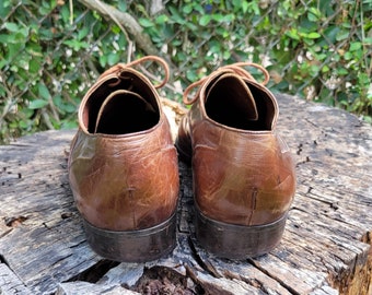 Vintage Sandro Moscoloni Brown Leather Cap Toe Dress Shoes