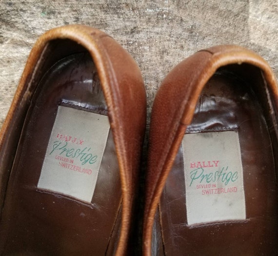 Sz. 7 Vintage Tie Up Shoes/Genuine Leather Slip O… - image 3