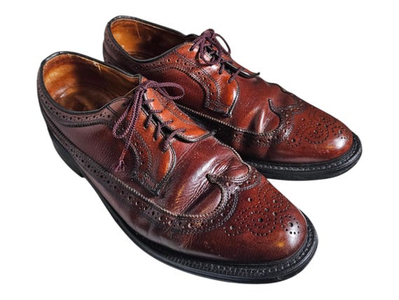 British Walkers Brown Leather Wingtip Derby Shoes Vintage  display picture 3