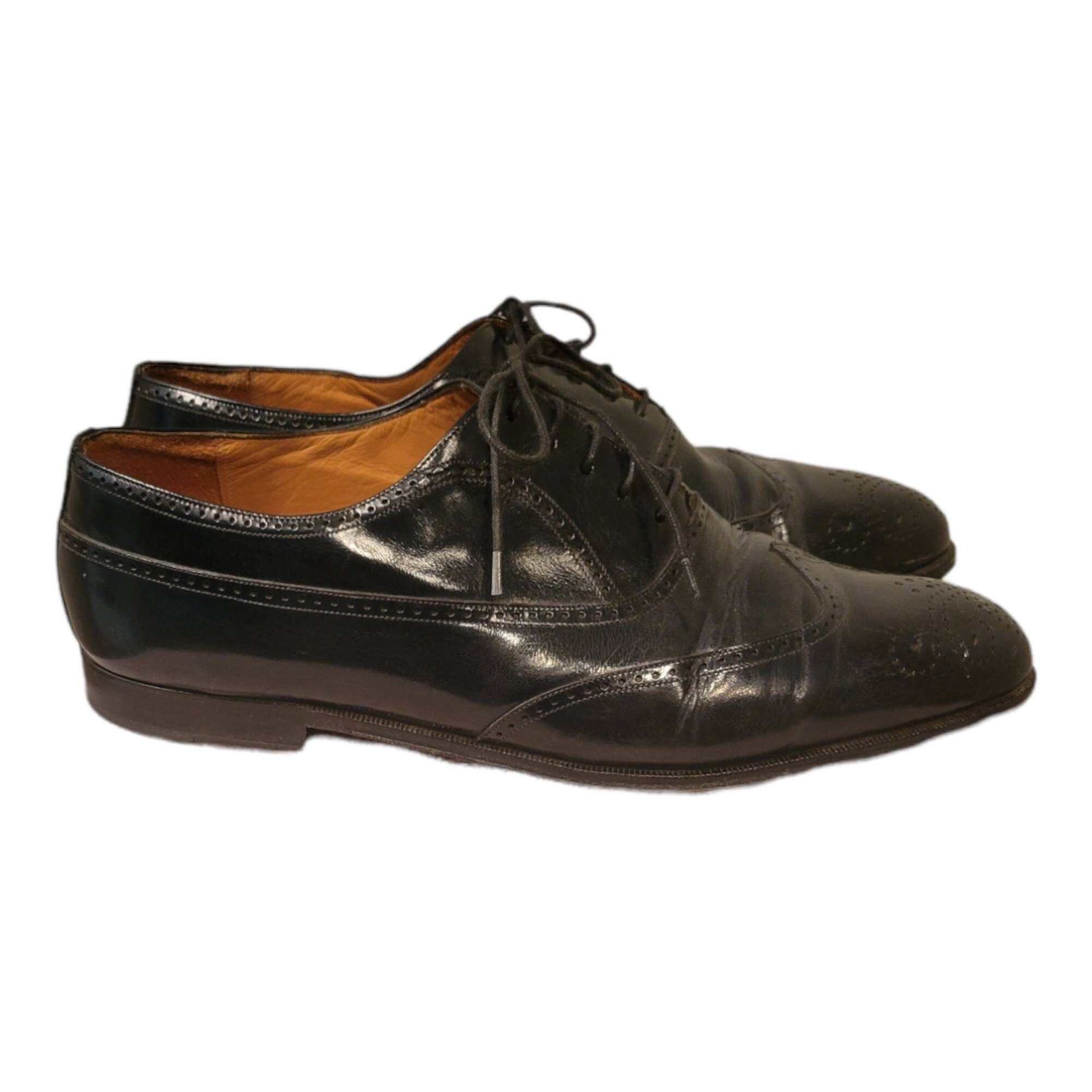 Vintage Blue Leather Wingtip Dress Shoes - Miguel Angel Italian