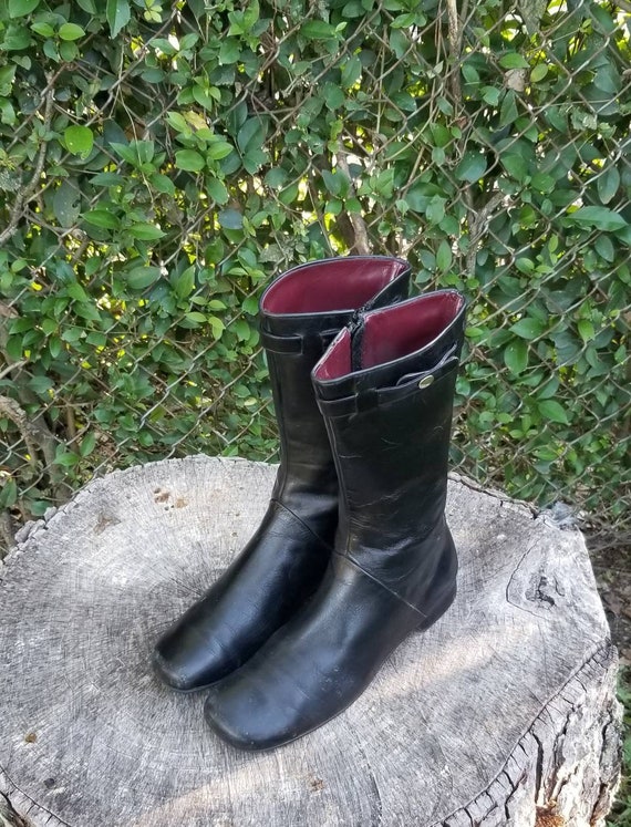 Sz 8 Vintage Ankle Boots/Genuine Leather Zipper Bo