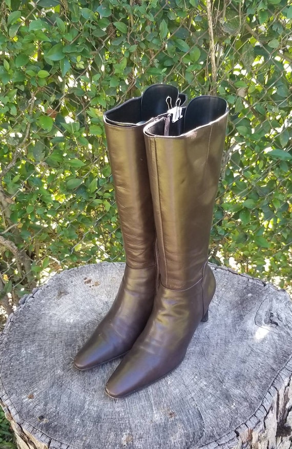 Sz 8.5 Vintage Riding Boots/ Genuine Leather Mid C