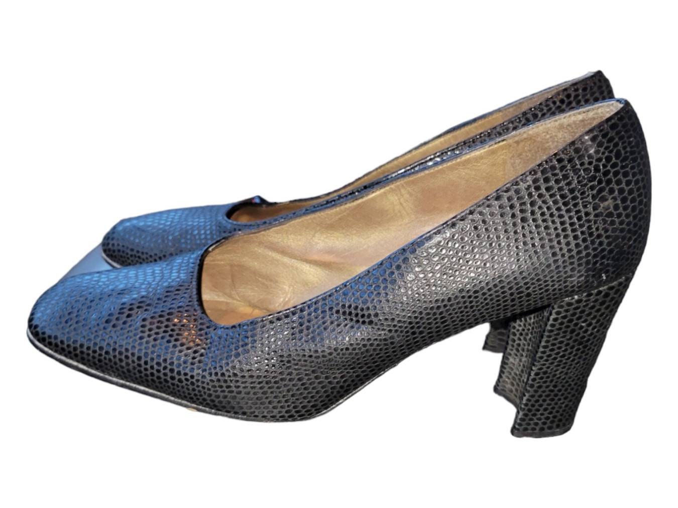 Mules Stuart Weitzman Talon Bas Gris Peau De Serpent - Taille 7 AA - Occasion