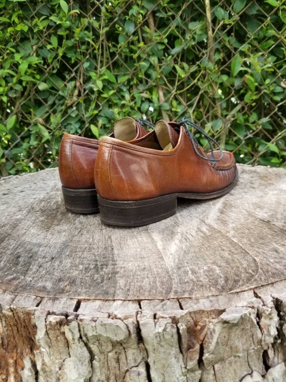 Sz. 7 Vintage Tie Up Shoes/Genuine Leather Slip O… - image 6