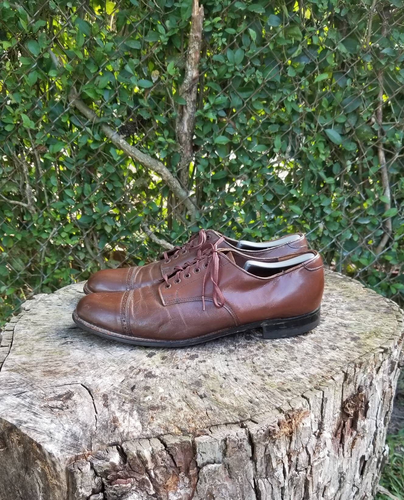 Stacy Adams Brown Wingtip Oxford Shoes Men’s Size 4 Brogue Lace Up Vintage Stacy Adams Oxford Shoes Mens 10.5 Brown Leather Wingtip  main image 2