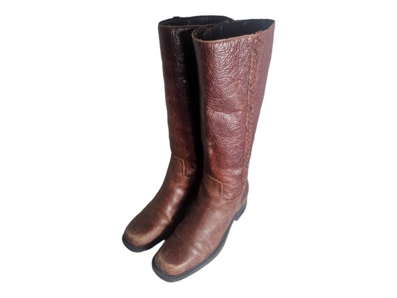 Nicole Maverick Brown Tall Riding Boots Braided D… - image 3