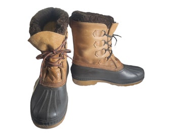 SOREL Badger Snow Duck Boots Mens 10 Leather Rubber Work  display picture 2