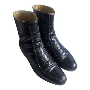 Vtg 70s NUNN BUSH Leather MOD Monk Zip Up ANKLE BOOTS USA Union 8.5 EEE 42 70s mens sz 8 boots NUNN BUSH, 70s ankle | Ritual Vintage  main image 3