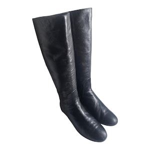 Vintage Flat Riding Boots By Delman/ Size 8 Knee High Zipper Boots