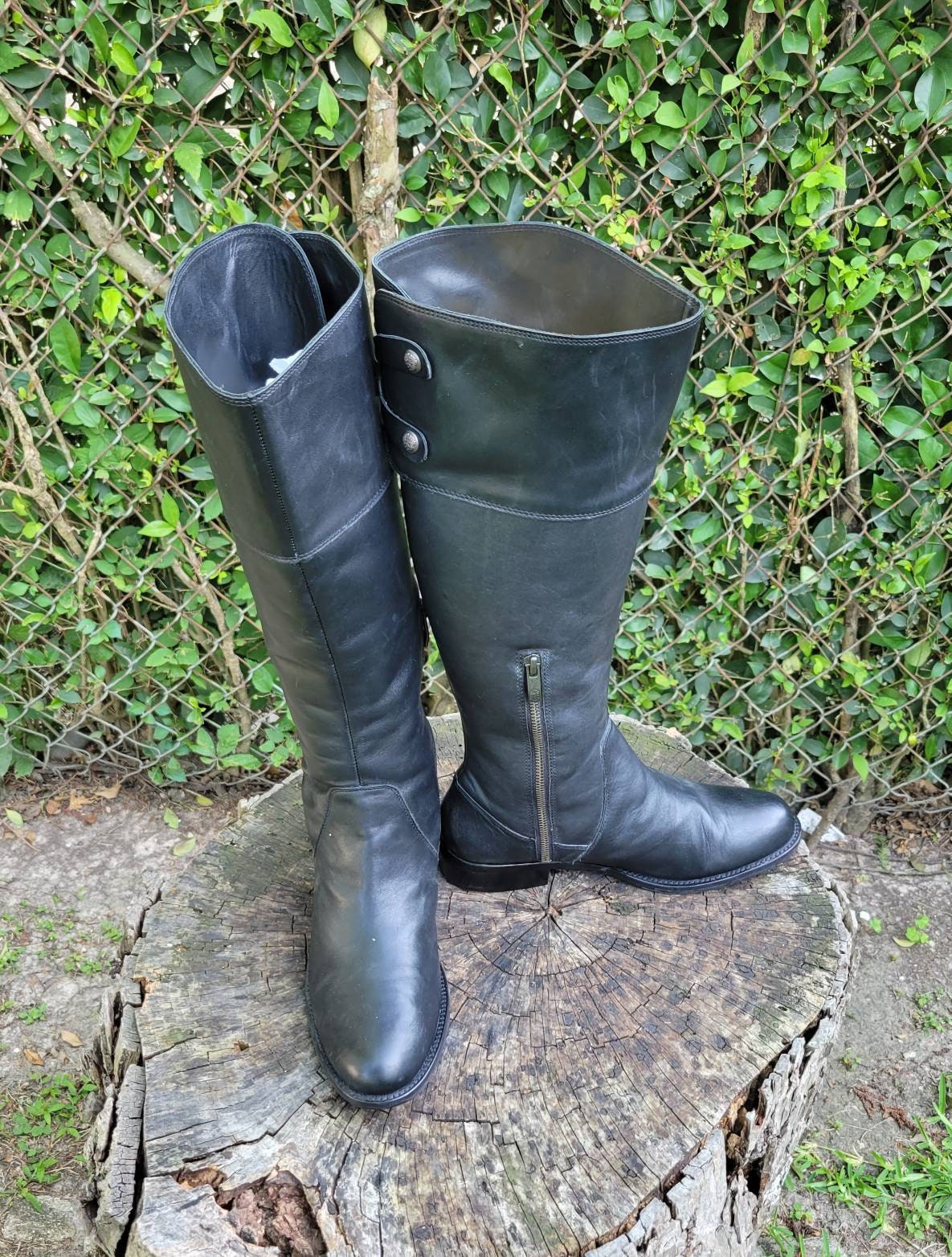 ladies leather boots size 9