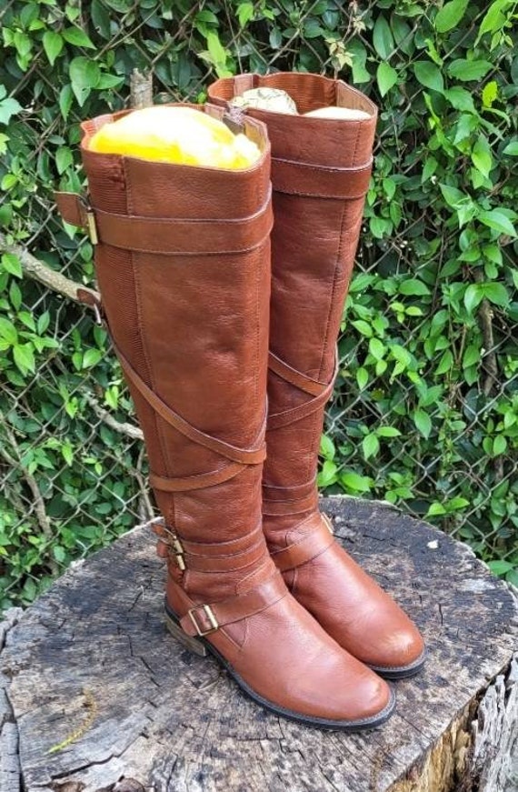 Miz Mooz Kira Y2k Riding Boots/ Knee High Buckle Strap Boots Size 6.5