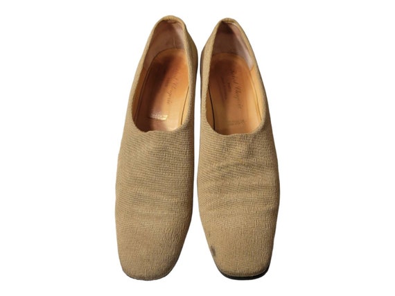Robert Clergerie Gold Fabric Pumps Made In France… - image 2
