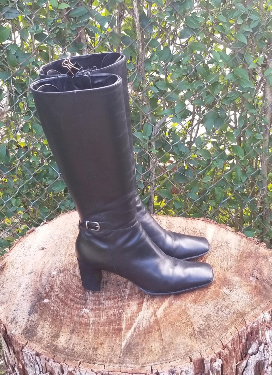 Sz 8.5 Vintage Riding Boots/ Genuine Leather Zippe Boots/1990s | Etsy