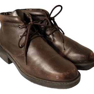 Vintage Markon Brown Leather Lace-Up Ankle Boots Sz 7.5