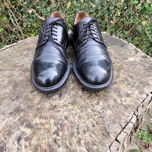 Vintage zwarte leren schoenen van Johnston & Murphy met veters, maat 8,5 M