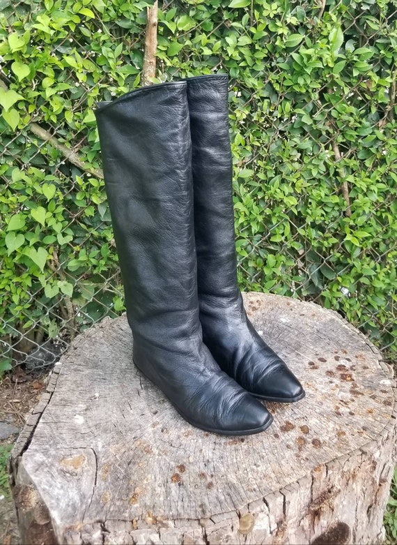 Sz 7.5 Genuine Leather Vintage Tall Slouchy Riding