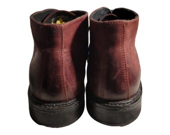 Alfani Lombard Purple Oxblood Leather Lace up Chukka Ankle 